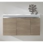 Meuble sous vasque avec vasque céramique EOLA - 3 portes - meleze marron clair 960x580x380mm