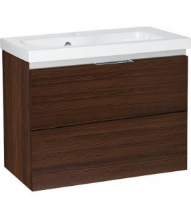 Meuble sous vasque + vasque EOLA meleze marron 2 tiroirs 710x580x380mm