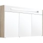 Armoire a glace avec éclairage intégré Meleze brun clair et 3 portes 1200x750x188 mm