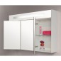 Armoire a glace avec éclairage intégré blanc brillant et 3 portes 1200x750x188 mm