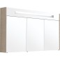 Armoire a glace avec éclairage intégré Tranche écru et 3 portes 1200x750x188 mm
