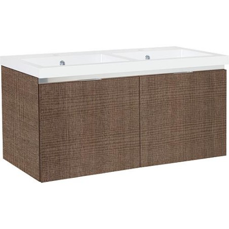 Meuble sous vasque + vasque fonte EPIC 2xtiroirs, tranche brun 1210x580x510 mm