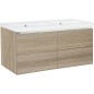 Meuble sous vasque + vasque EPIC meleze clair 4 tiroirs 1210x580x510mm