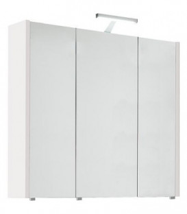 Armoire à glace avec eclairage meleze brun - 3 portes 850x750x188mm