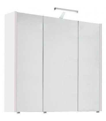 Armoire à glace avec eclairage meleze brun - 3 portes 850x750x188mm