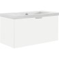 Meuble sous vasque avec vasque ceramique EPIL 1 tiroir, blanc brillant 860x550x510mm
