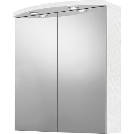 armoire miroir avec éclairage decor blanc 2 portes 700x798x205/340