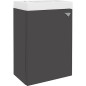 meuble sous-vasque, fonte minérale ELYP 1 porte anthracite brillant, ouverture droite lxHxP : 400x609x220mm