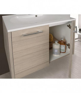 Meuble sous vasque+vasque fonte minerale ENI mélèze bicolore,2 portes 600x459x500 mm