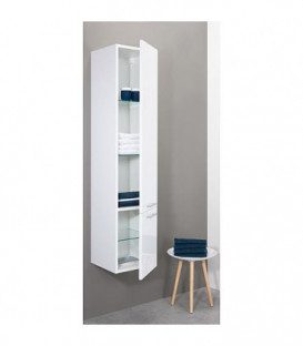 Armoire haute Serie MAA 2 portes, blanc mat, butée à droite, 380x1585x370mm