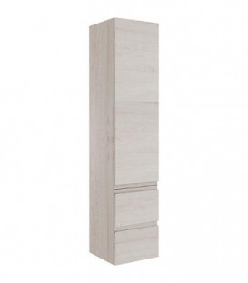 Colonne série MBO 1 porte 2 tiroirs, chene clair décor butée droite, 350x1625x370mm