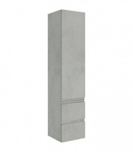 Colonne série MBO 1 porte 2 tiroirs, chene gris pierre butée gauche, 350x1625x370mm