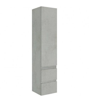 Colonne série MBO 1 porte 2 tiroirs, chene gris pierre butée gauche, 350x1625x370mm