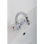 Mitigeur lavabo 2 poignées ETOU chromé chainette escamotable saillie 134 mm