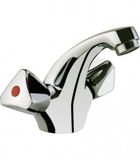 Mitigeur de lavabo 2 poignées ETOU chromé avec garniture d'ecoulement, saillie 107 mm