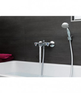 Mitigeur de baignoire 2 poignées ETOU chrome saillie 105mm