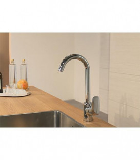 Mitigeur d'evier Hansgrohe Logis M31, commande laterale plage pivot. 360°,saillie 145mm