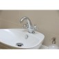 Melangeur de lavabo 2 poignées (RETRO) - bonde vidage Clicker saillie 130 mm - chromé Melangeur de lavabo 2 poignées (RETRO) - bonde vidage Clicker saillie 130 mm - chromé