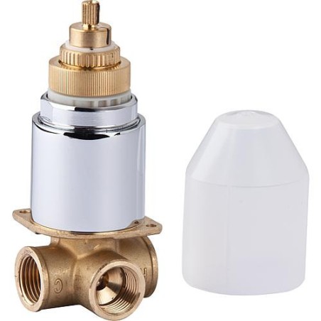 Mitigeur thermostatique douche UP SKYLINE chromé - rosette 140x140 avec corps montage encastré