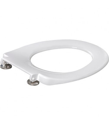 WC-bague de siege ELGA ferme blanc, en duroplast, avec charinieres en inox
