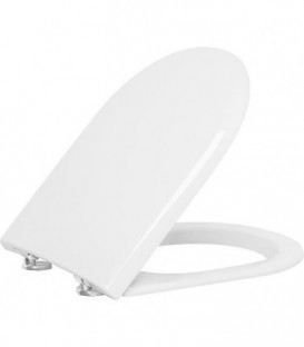 TURVO Abattant WC, blanc Softclose en Duroplast charniere en acier inox