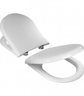 TURVO Abattant WC, blanc Softclose en Duroplast charniere en acier inox