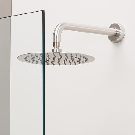 Tete de douche inox brossé ronde, diam. 250x2 mm