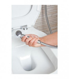 Kit douchette intime Evanna avec douchette, flexible et support de douche