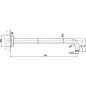 tube raccord mural tete de douche L : 500mm inox poli