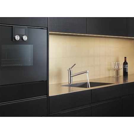 Mitigeur d'evier KWC Luna E inox, avec bec d'ecoulement pivotant
