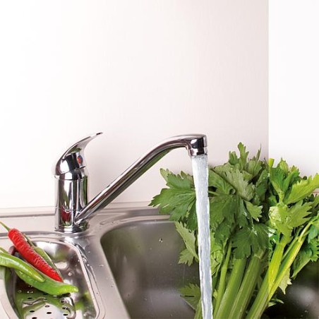 Mitigeur d'évier Rumba II chromé avec bec orientable saillie 227mm