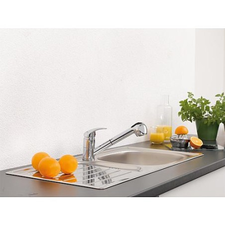 Rumba mitigeur évier chomé avec douchette extractible saillie 224mm