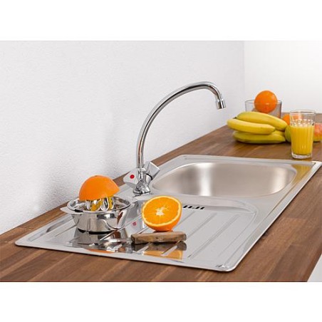 Mitigeur lavabo 2 poignées ETOU bec orientable, chromé saillie 204mm