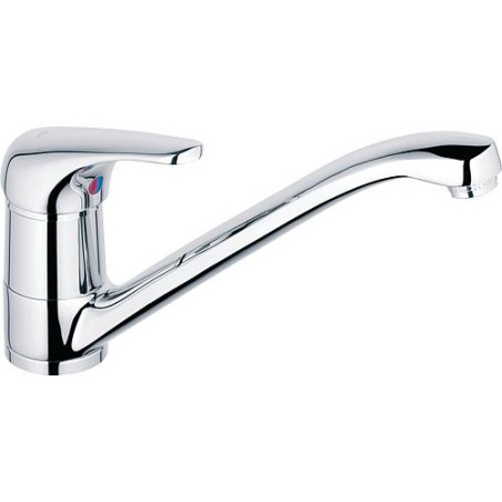 Mitigeur d'evier TOP II chromé avec bec en fonte orientable, saillie 250 mm