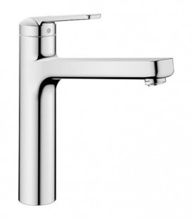 MItigeur d'évier KWC Domo chromé, bec orientable 150°
