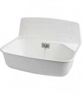 Bassin d'évier plastique "Marion" protection éclaboussures et trop-plein 525 x 376 x 342 mm blanc