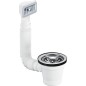 Bonde d´évier avec trop-plein flex,11/2''x 70 mm,insert inox trop-plein carré