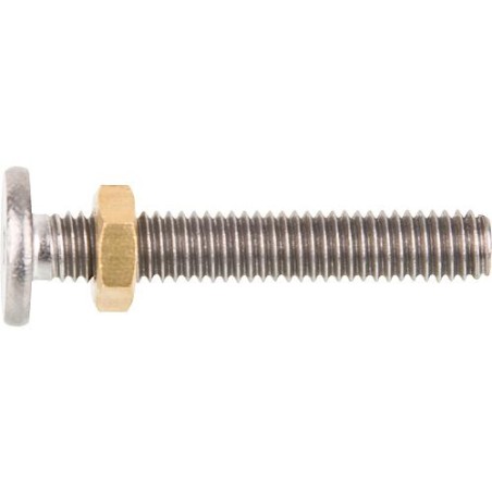 Vis d'ajustage en laiton brut M6 avec ecrou pour bouchon excentrique 93 073 06