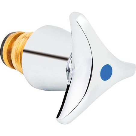 Tete de robinet 1/2", chaud avec poignee trois pans en laiton universelle