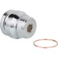 Reduction laiton chrome M 22X1 x 3/4" male avec percage 18mm pour bec orientable *BG*