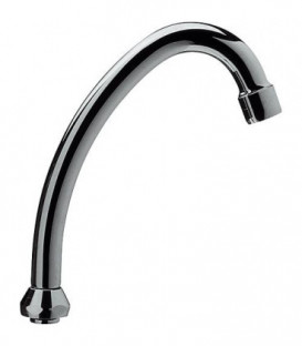 Ecoulement col de cygne 3/4" HU 130 mm en laiton chromé avec 2 joints toriques