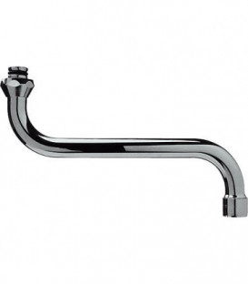 Tuyau d'ecoulement 3/4" en S 200 mm avec 2 joints toriques en laiton chromé