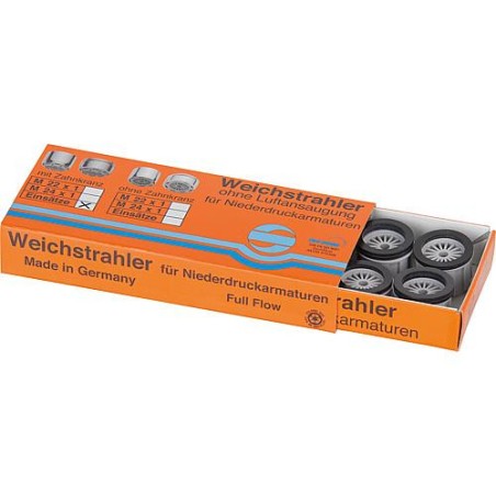 Insert de regul. jet doux basse pression M 22/24x1 avec joint caoutchouc avec couronne "emballage 10 pcs"