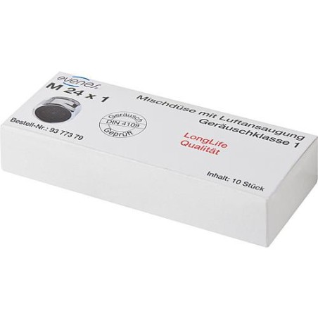 Aérateur pour robinetterie chromé avec marque de controle - M24x1Male emballage : 10 pcs