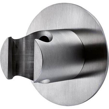 Support mural de douche INOX avec rosace ronde diam. 60mm inox poli