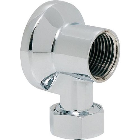 Rosace + raccord a vis diam. 14, chromé pour machien a laver FM 1/2