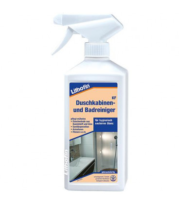 Nettoyant pour cabine de douche et verre, Lithofin KF, bouteille 500 ml