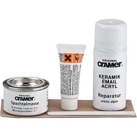 Kit email blanc accessoires : mastic 30 g, spatule durcisseur 8 g, spry email