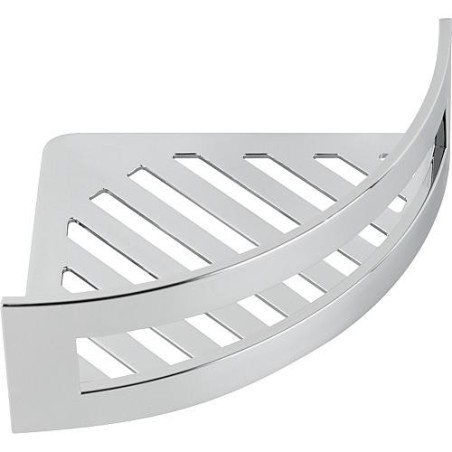Porte-savon Caledon modele d'angle, metal/plastique chromé 257x183x79mm, fixation incluse