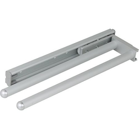 Porte-serviette Egidia extractible, 2 supports, satiné, 310 à 460 mm